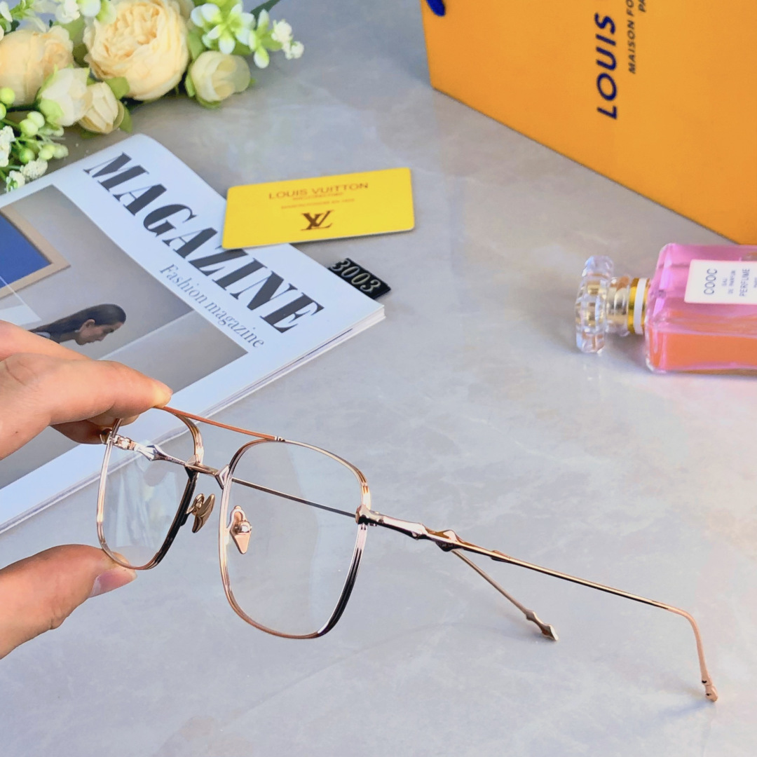 🔥🔥Louis vuitto*新款个性半钛轻复古近视眼镜框潮男女同款平光镜架可配度数