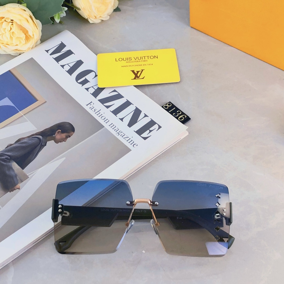 🔥🔥Louis vuitto*时尚切边百搭气质显瘦墨镜女款防紫外线档太阳镜