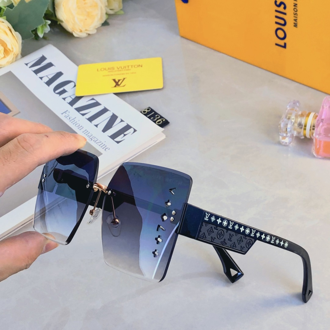 🔥🔥Louis vuitto*时尚切边百搭气质显瘦墨镜女款防紫外线档太阳镜