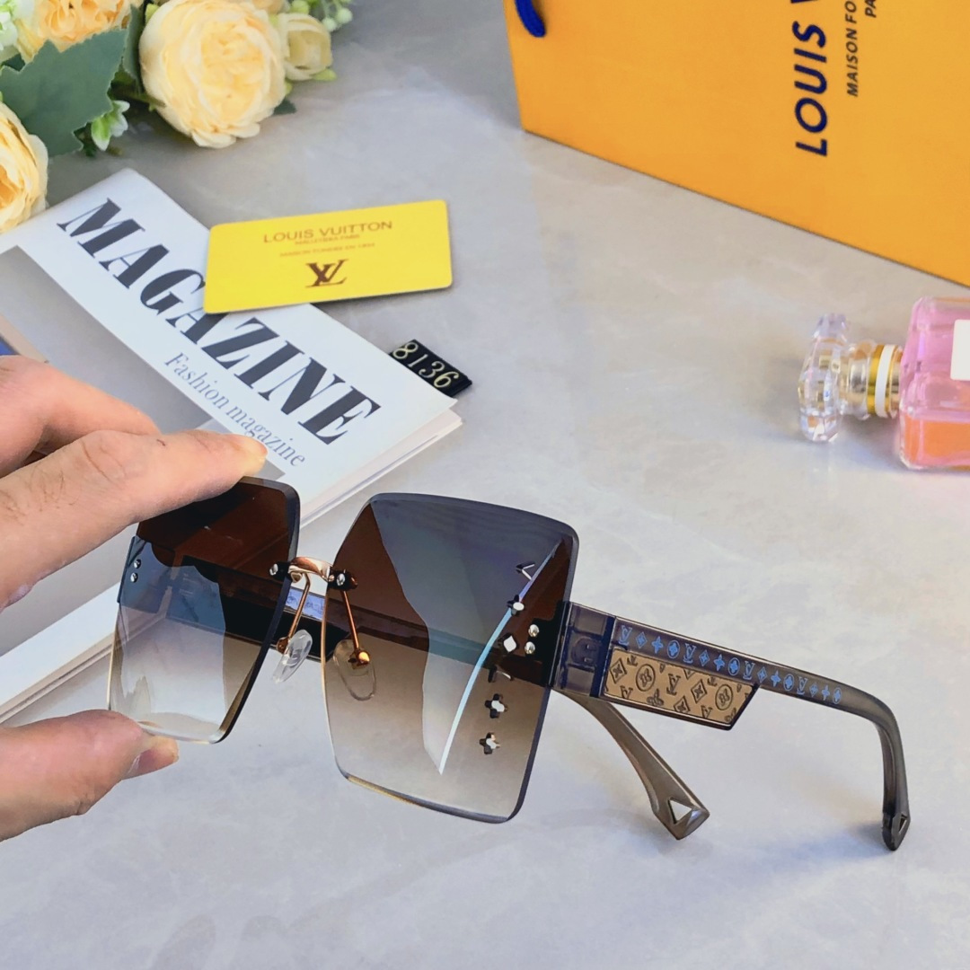 🔥🔥Louis vuitto*时尚切边百搭气质显瘦墨镜女款防紫外线档太阳镜