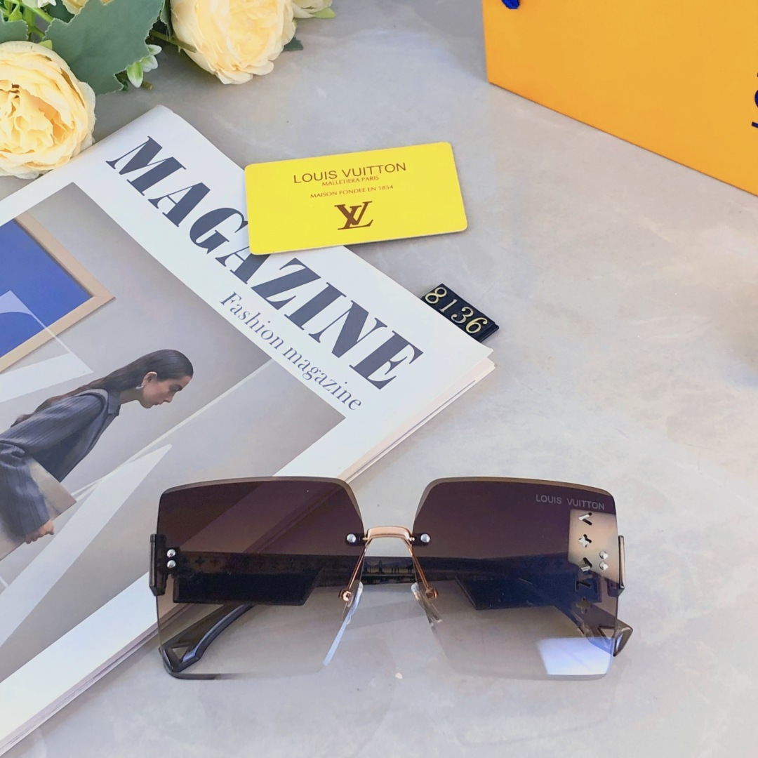 🔥🔥Louis vuitto*时尚切边百搭气质显瘦墨镜女款防紫外线档太阳镜