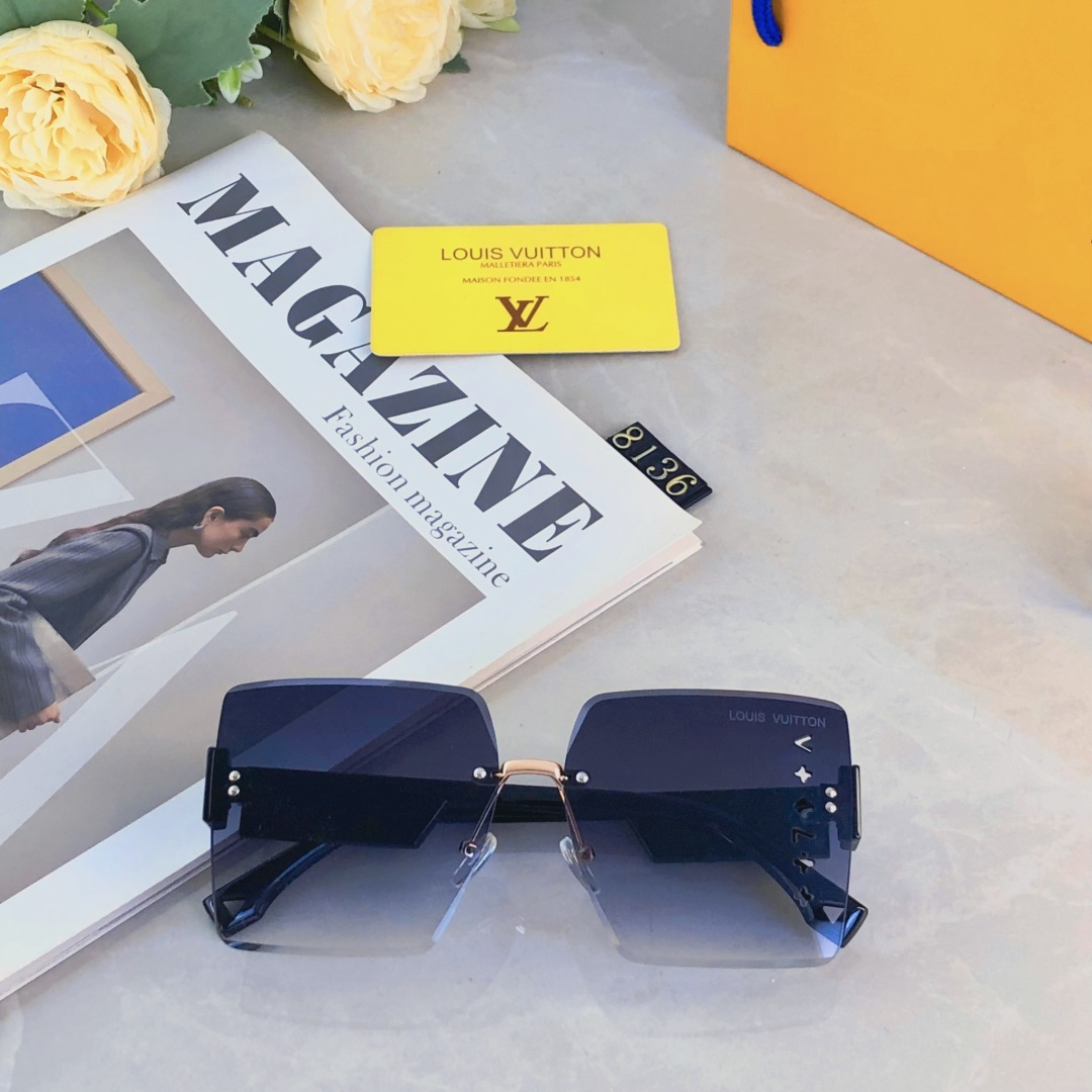 🔥🔥Louis vuitto*时尚切边百搭气质显瘦墨镜女款防紫外线档太阳镜