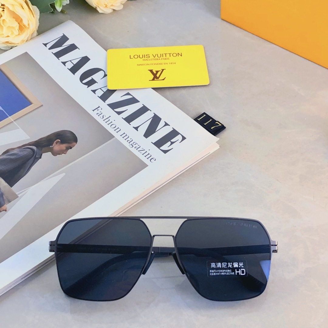 🔥🔥Louis vuitto*感光变色墨镜男痞帅复古超轻帅气开车驾驶防紫外线太阳镜遮阳防晒