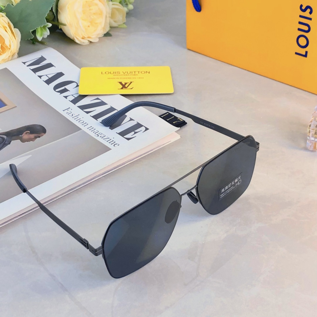🔥🔥Louis vuitto*感光变色墨镜男痞帅复古超轻帅气开车驾驶防紫外线太阳镜遮阳防晒