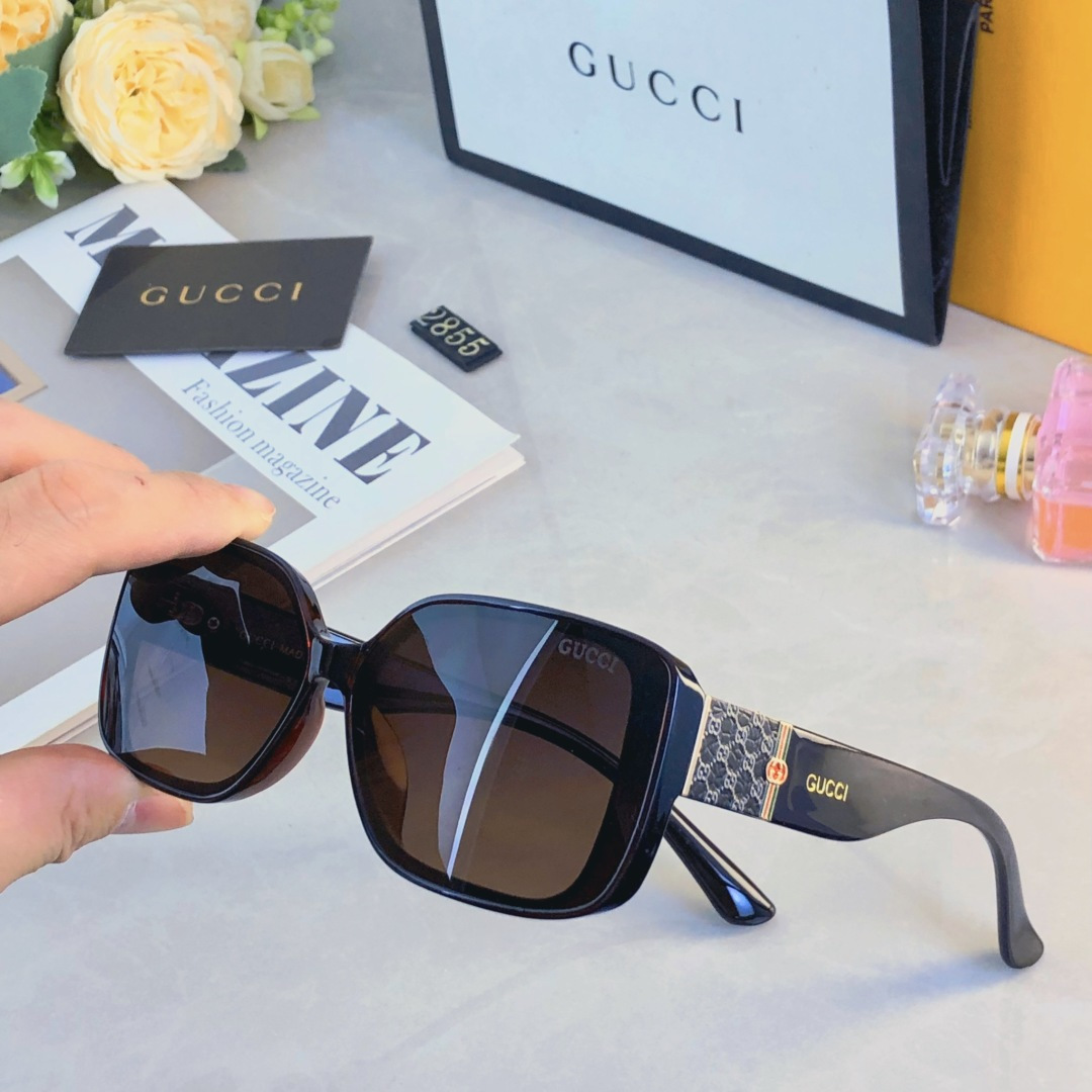 🔥🔥Gucc*欧美潮流方形墨镜女高级感轻奢风时尚百搭网红街拍防晒眼镜