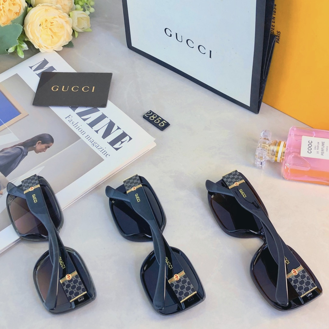 🔥🔥Gucc*欧美潮流方形墨镜女高级感轻奢风时尚百搭网红街拍防晒眼镜