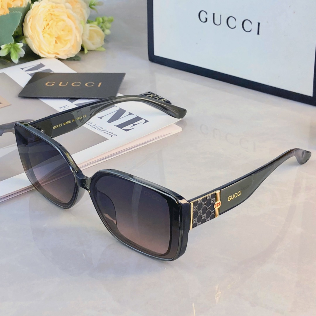 🔥🔥Gucc*欧美潮流方形墨镜女高级感轻奢风时尚百搭网红街拍防晒眼镜