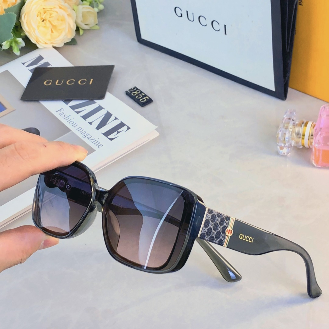 🔥🔥Gucc*欧美潮流方形墨镜女高级感轻奢风时尚百搭网红街拍防晒眼镜
