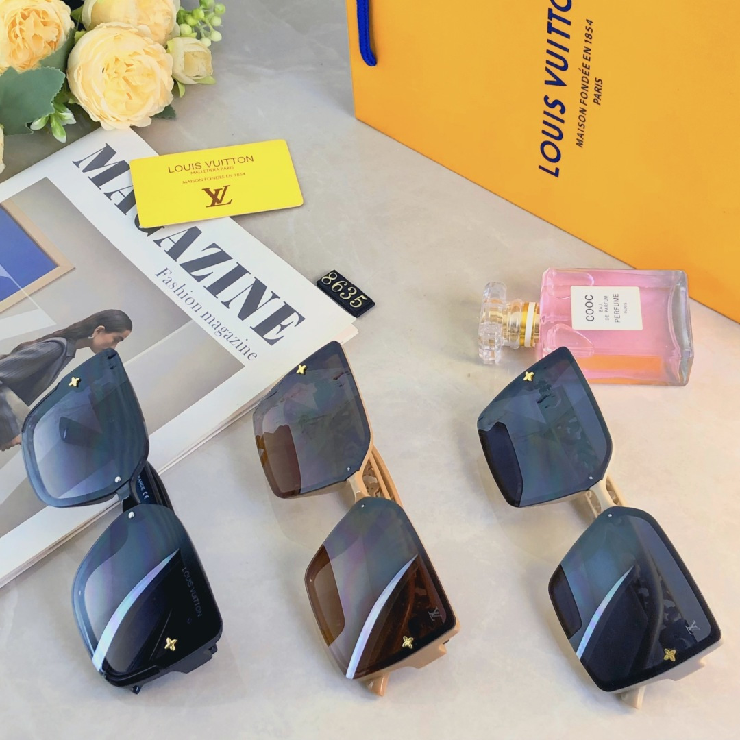 🔥🔥Louis vuitto*2025新款墨镜高清方框气质眼镜网红时尚太阳镜百搭复古