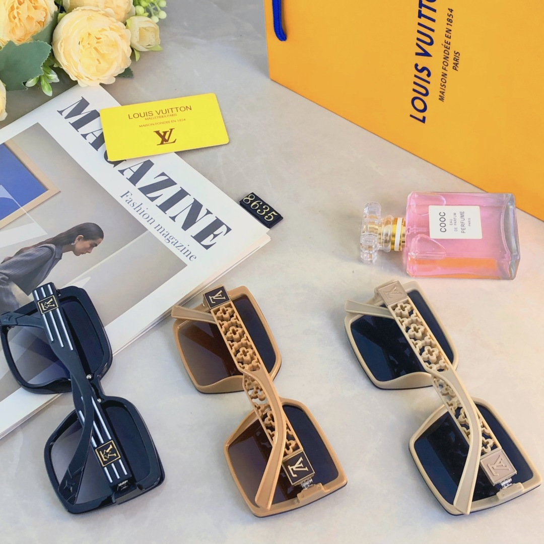 🔥🔥Louis vuitto*2025新款墨镜高清方框气质眼镜网红时尚太阳镜百搭复古