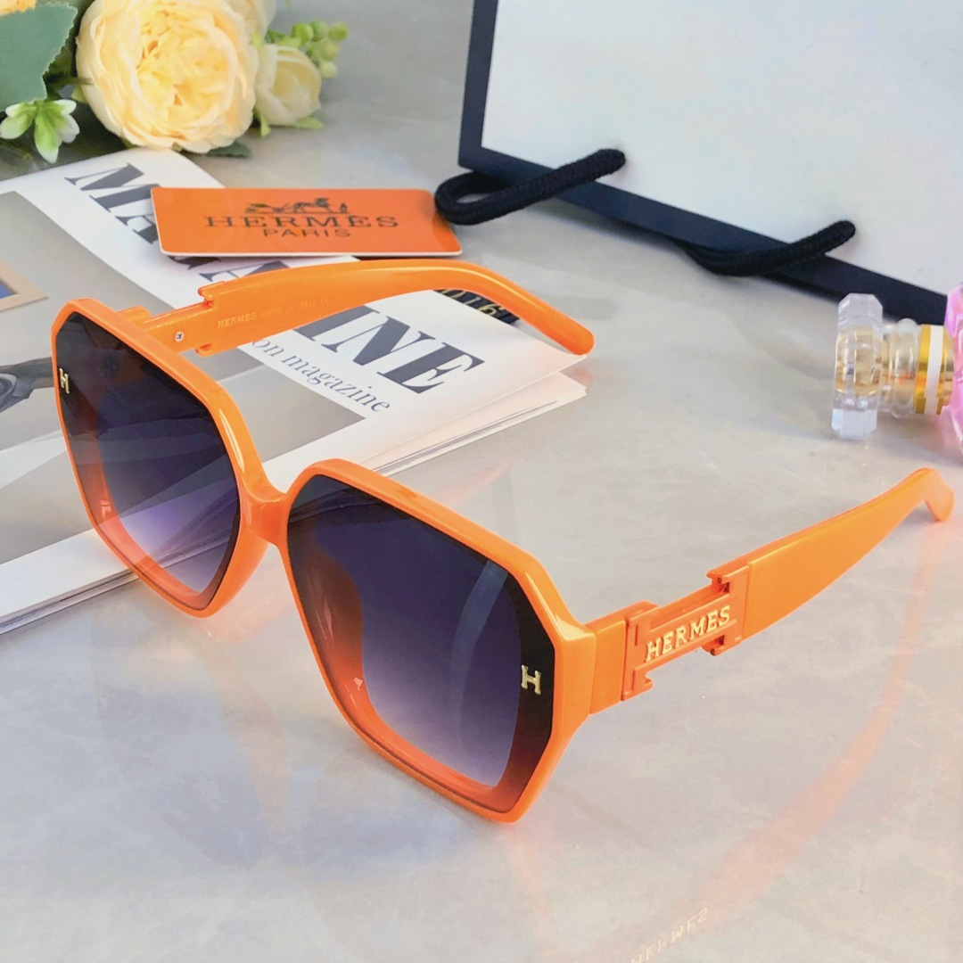 🔥🔥Herme*韩版网红方形大框墨镜女黑色高级感ins潮大脸显瘦防紫外线太阳镜