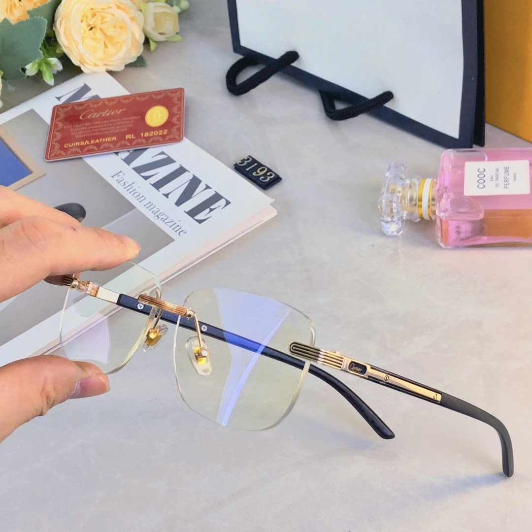 🔥🔥Cartie*2025新款复古无框美式墨镜女街拍时髦简约男士太阳眼镜小窄框潮