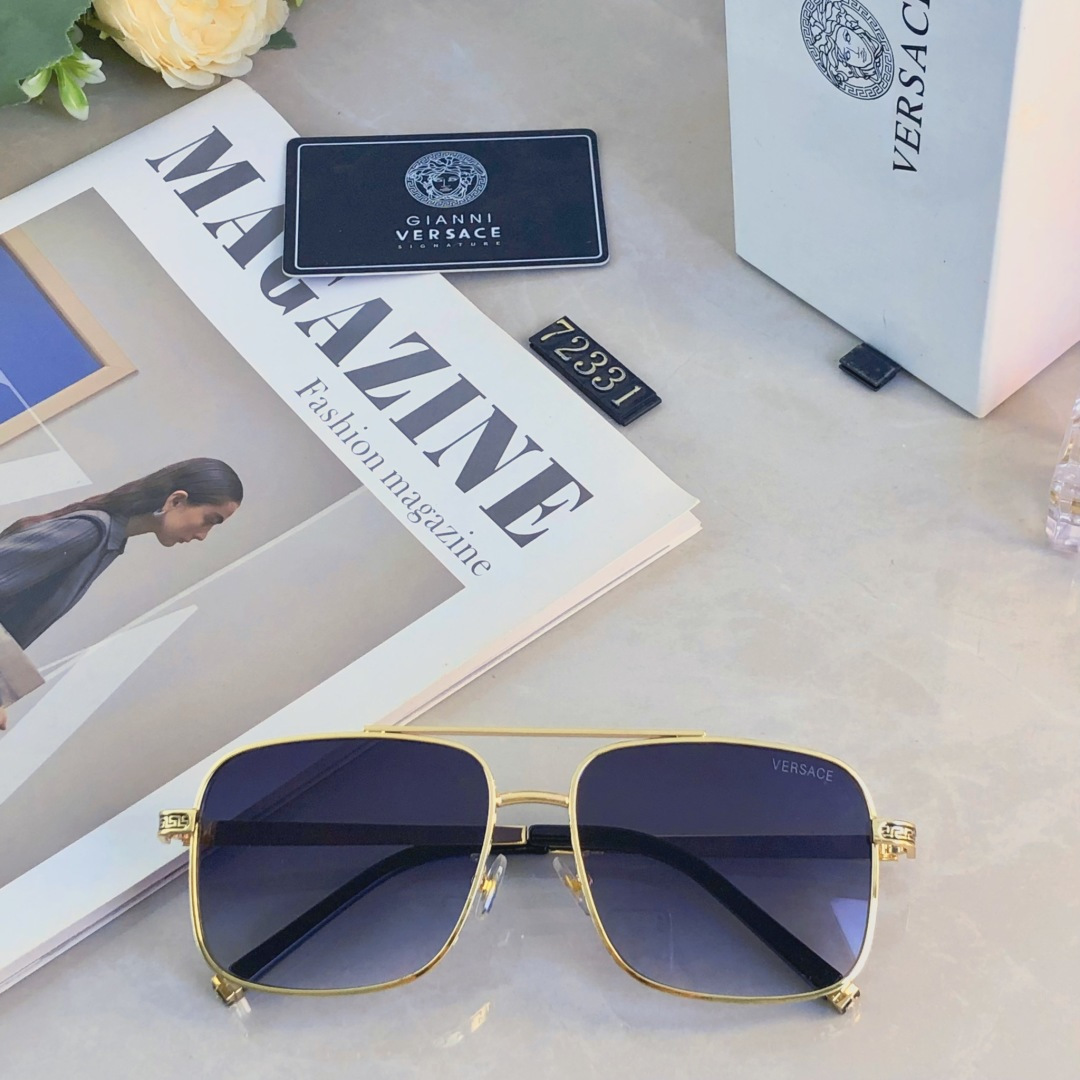 🔥🔥Versac*男士墨镜痞帅复古港风街拍双梁太阳眼镜女开车防紫外线防强光