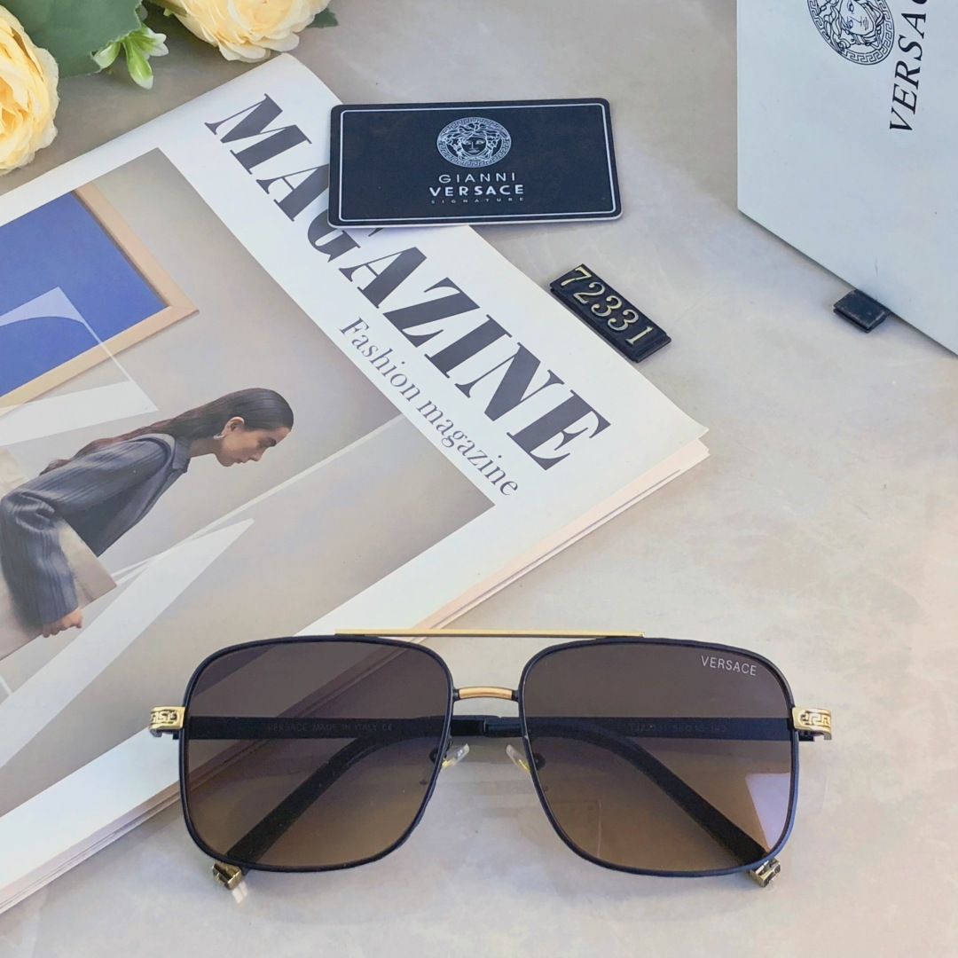 🔥🔥Versac*男士墨镜痞帅复古港风街拍双梁太阳眼镜女开车防紫外线防强光