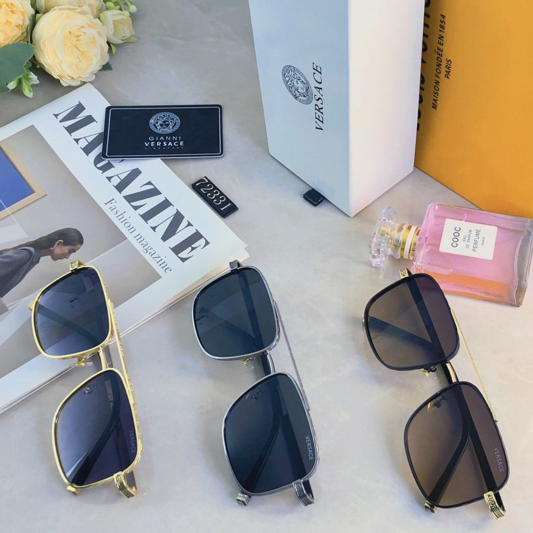 🔥🔥Versac*男士墨镜痞帅复古港风街拍双梁太阳眼镜女开车防紫外线防强光