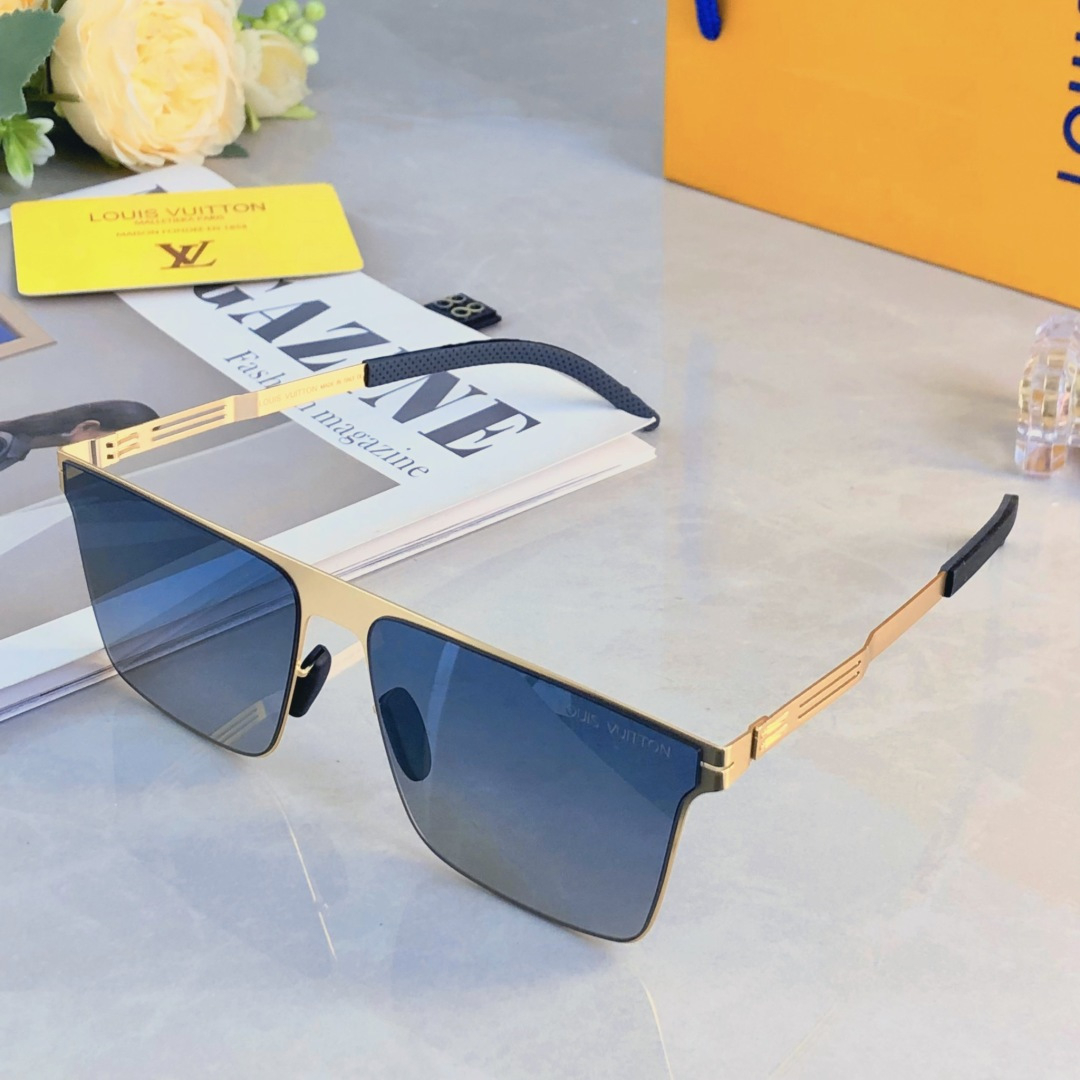 🔥🔥Louis vuitto*2025新款尼龙偏光太阳眼镜潮无螺丝开车时尚简约舒适轻男士渐变色
