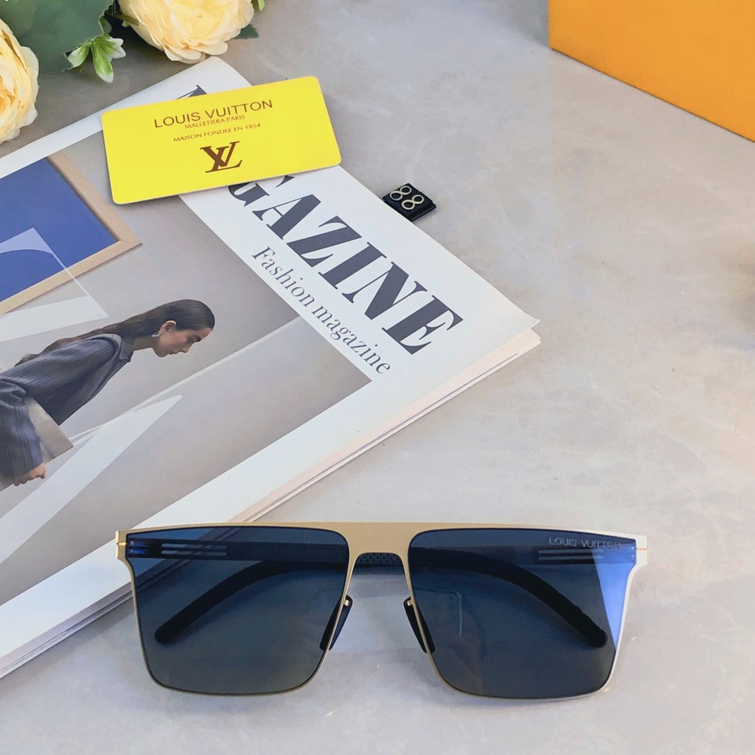 🔥🔥Louis vuitto*2025新款尼龙偏光太阳眼镜潮无螺丝开车时尚简约舒适轻男士渐变色
