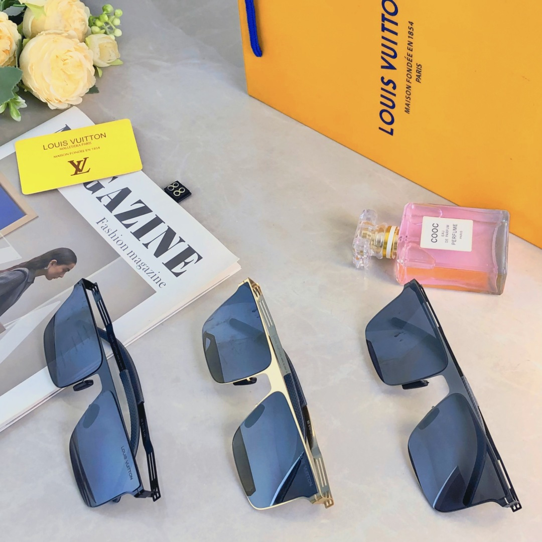 🔥🔥Louis vuitto*2025新款尼龙偏光太阳眼镜潮无螺丝开车时尚简约舒适轻男士渐变色