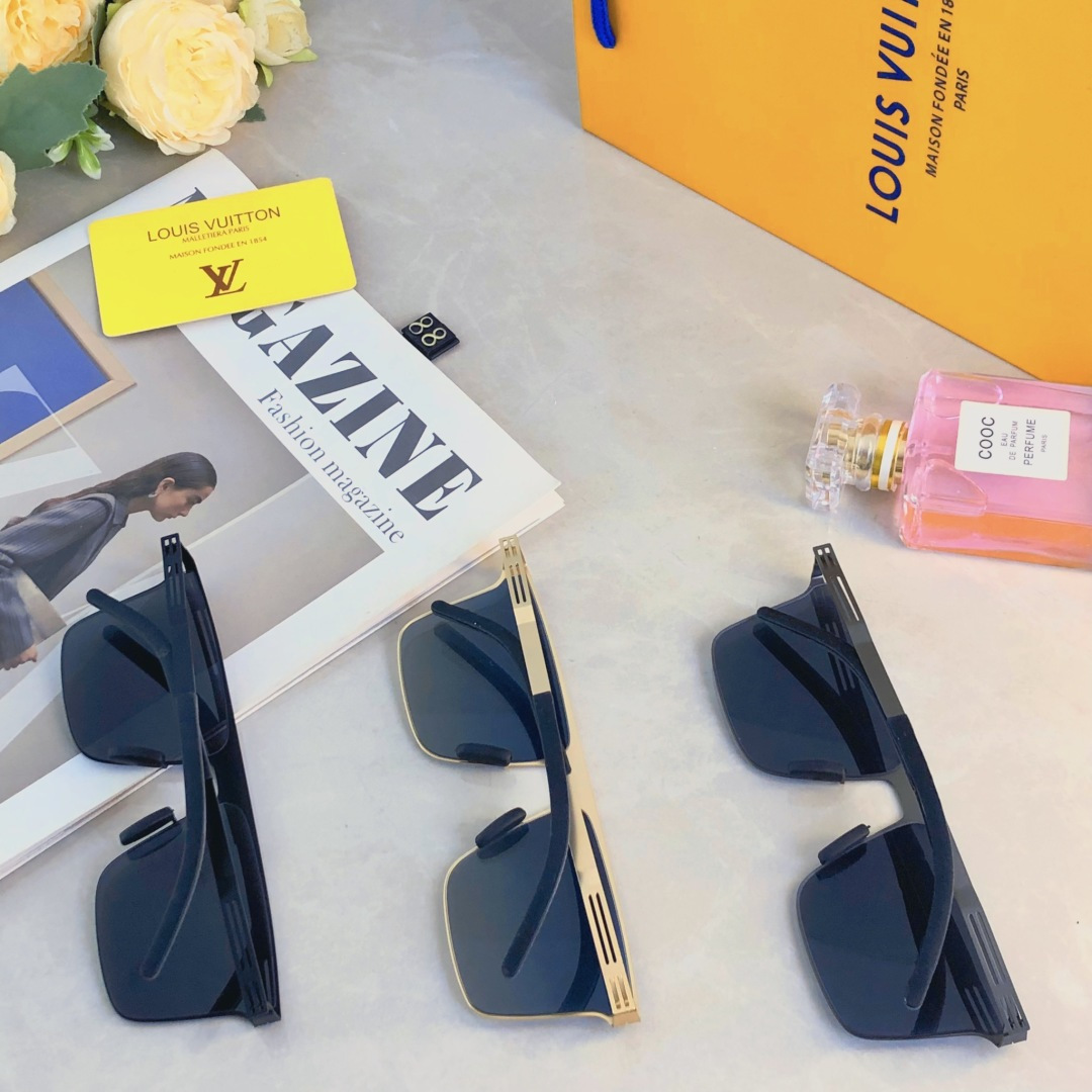 🔥🔥Louis vuitto*2025新款尼龙偏光太阳眼镜潮无螺丝开车时尚简约舒适轻男士渐变色