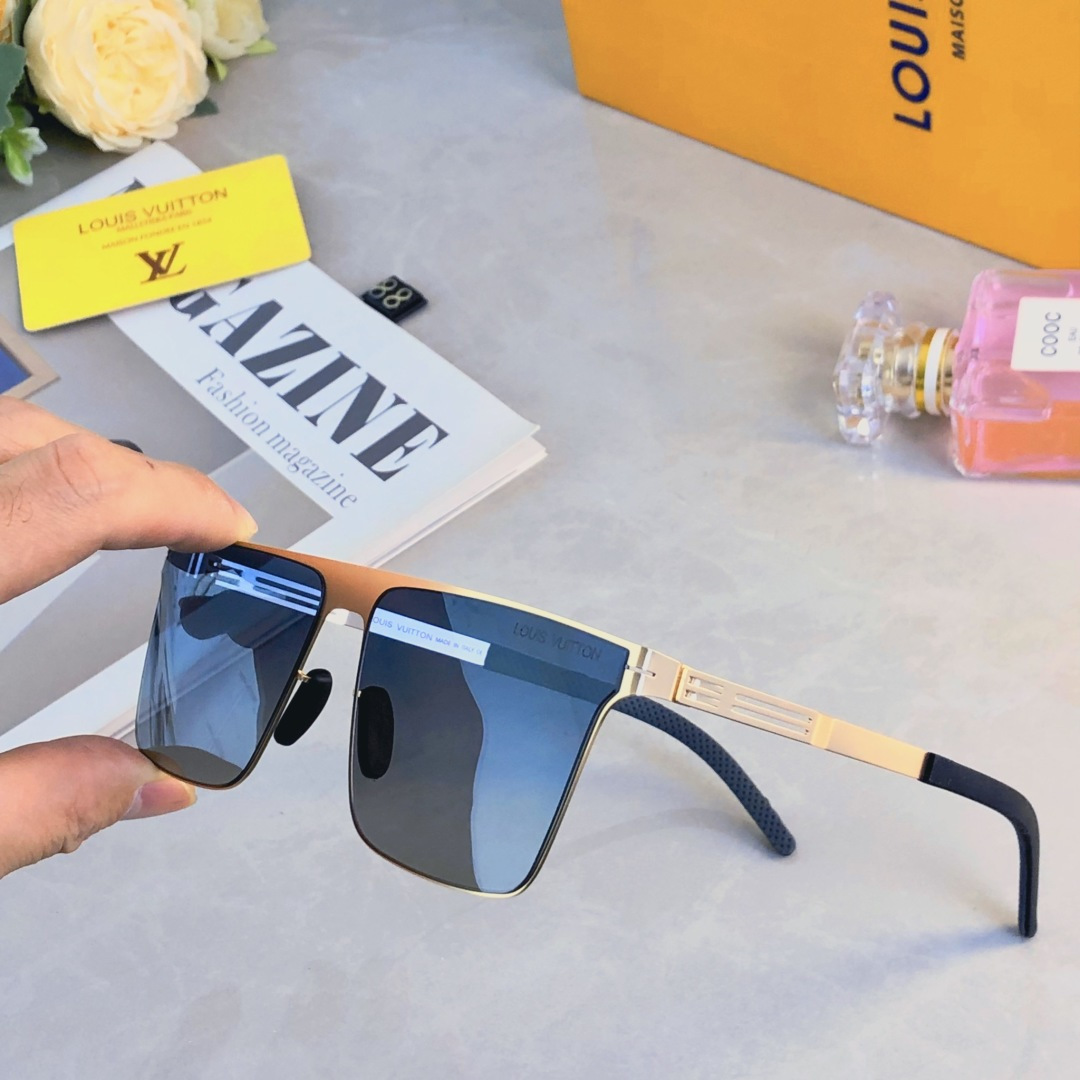 🔥🔥Louis vuitto*2025新款尼龙偏光太阳眼镜潮无螺丝开车时尚简约舒适轻男士渐变色