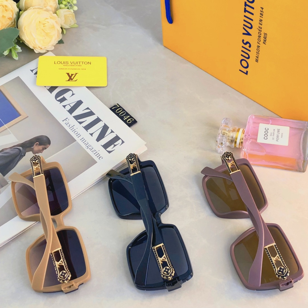 🔥🔥Louis vuitto*2025新款女士太阳镜欧美时尚百搭复古墨镜防紫外线遮阳太阳眼镜