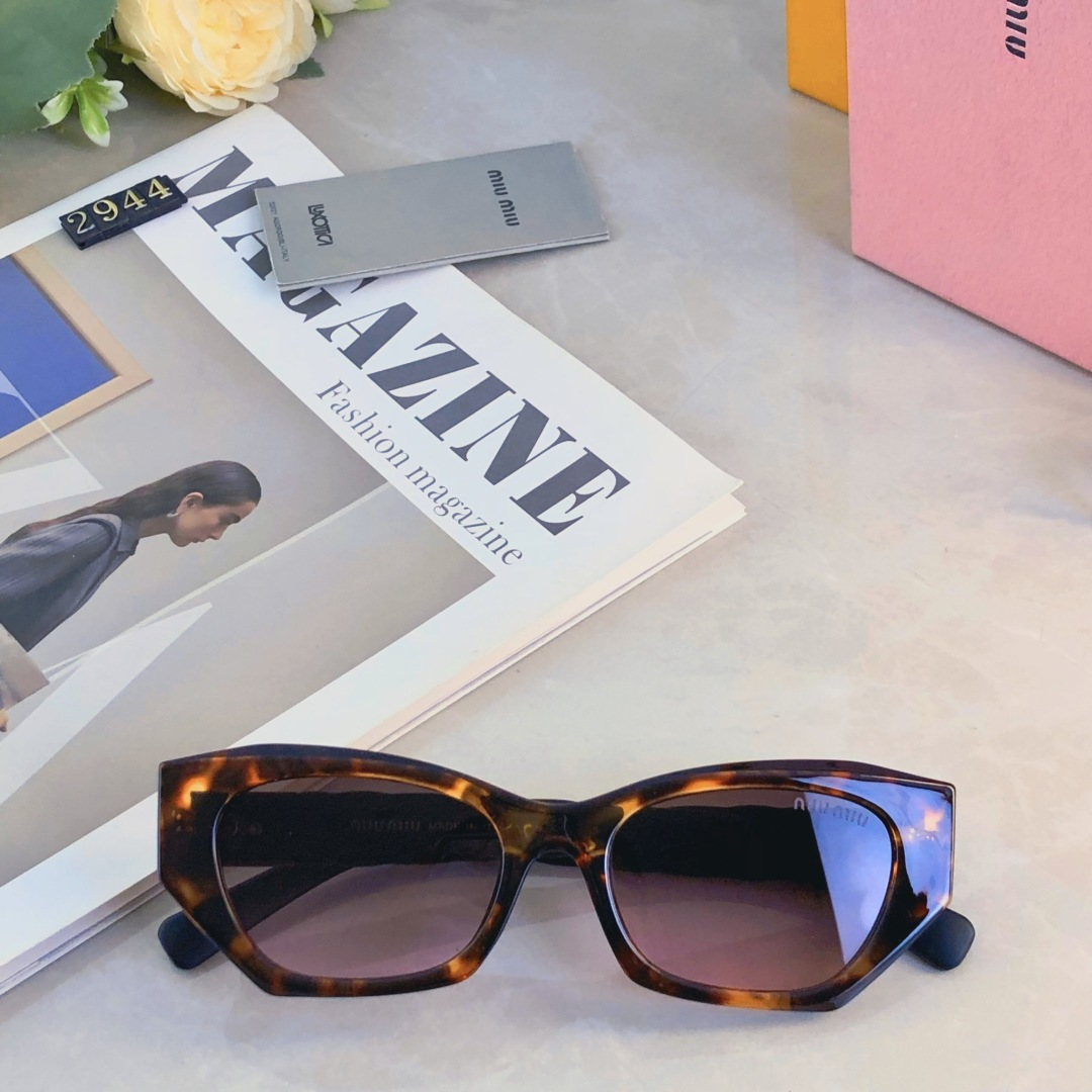 🔥🔥miumi*韩系辣妹猫眼墨镜女款高级感2025新款多边太阳镜防紫外线欧美潮酷