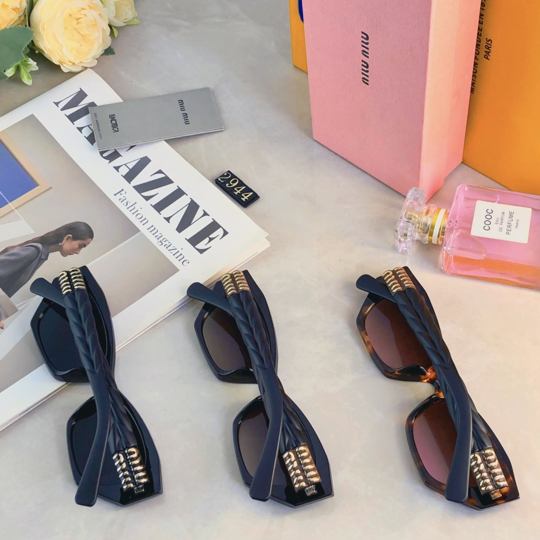 🔥🔥miumi*韩系辣妹猫眼墨镜女款高级感2025新款多边太阳镜防紫外线欧美潮酷