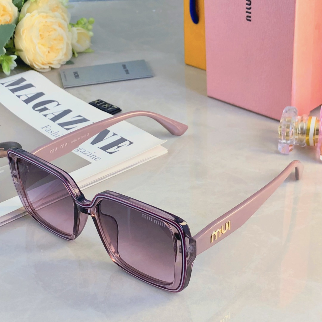 🔥🔥miumi*夏日时尚切边百搭气质显瘦墨镜女款防紫外线档太阳镜