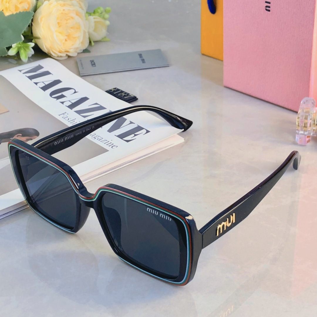 🔥🔥miumi*夏日时尚切边百搭气质显瘦墨镜女款防紫外线档太阳镜