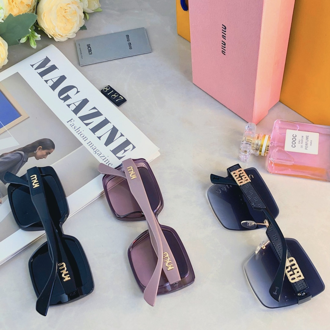 🔥🔥miumi*夏日时尚切边百搭气质显瘦墨镜女款防紫外线档太阳镜