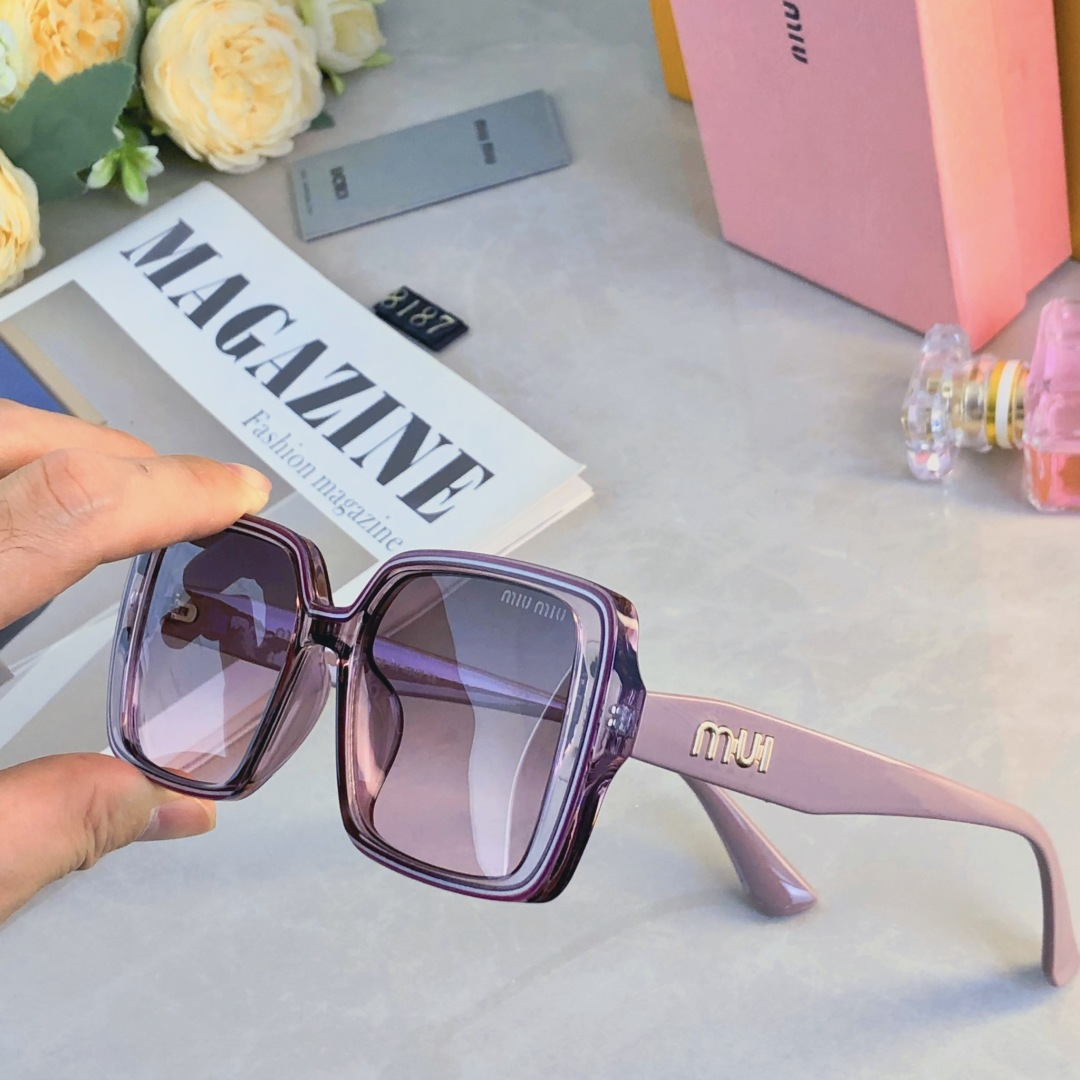 🔥🔥miumi*夏日时尚切边百搭气质显瘦墨镜女款防紫外线档太阳镜