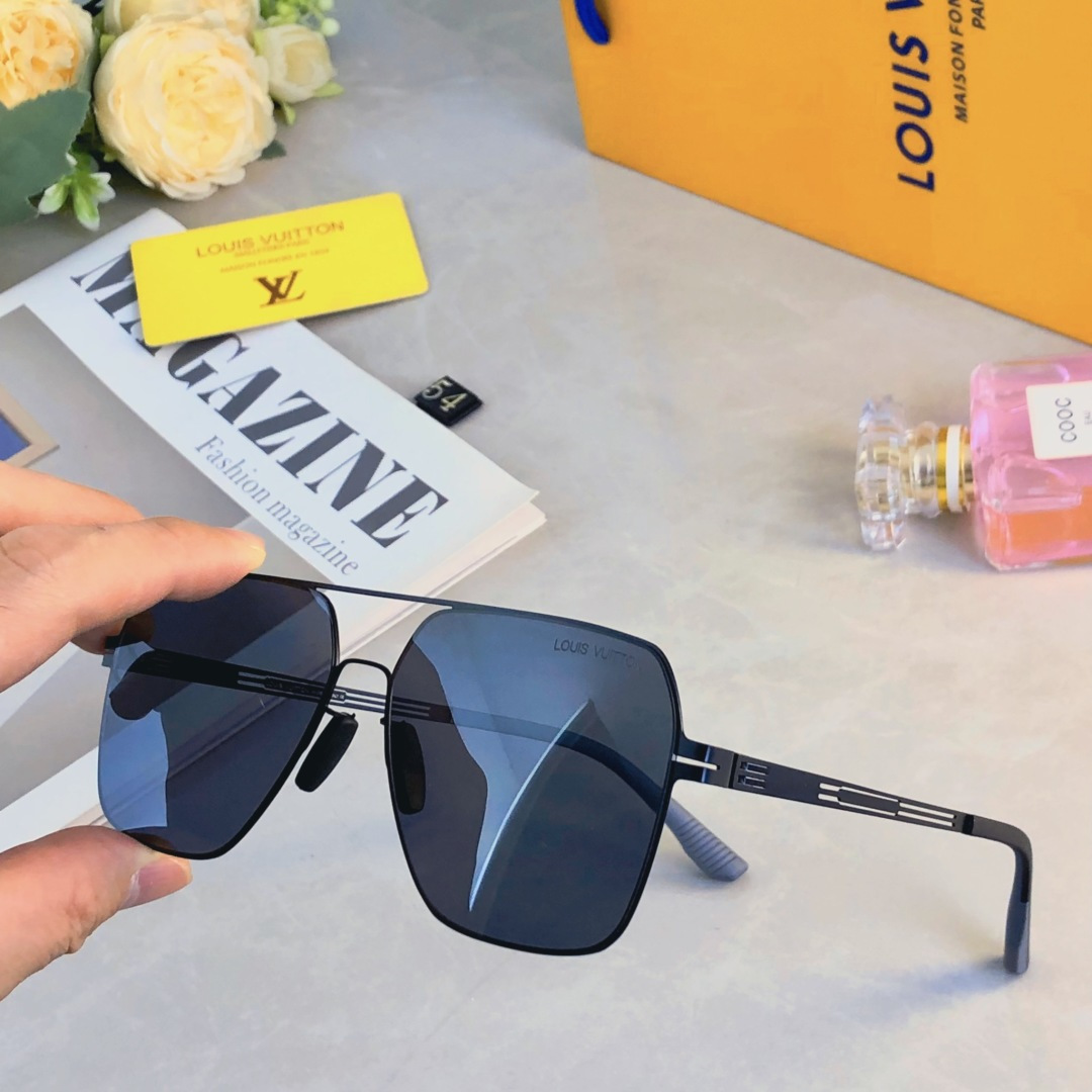 🔥🔥Louis vuitto*双梁无螺丝男士偏光太阳镜超轻高级感太阳眼镜遮阳大框墨镜