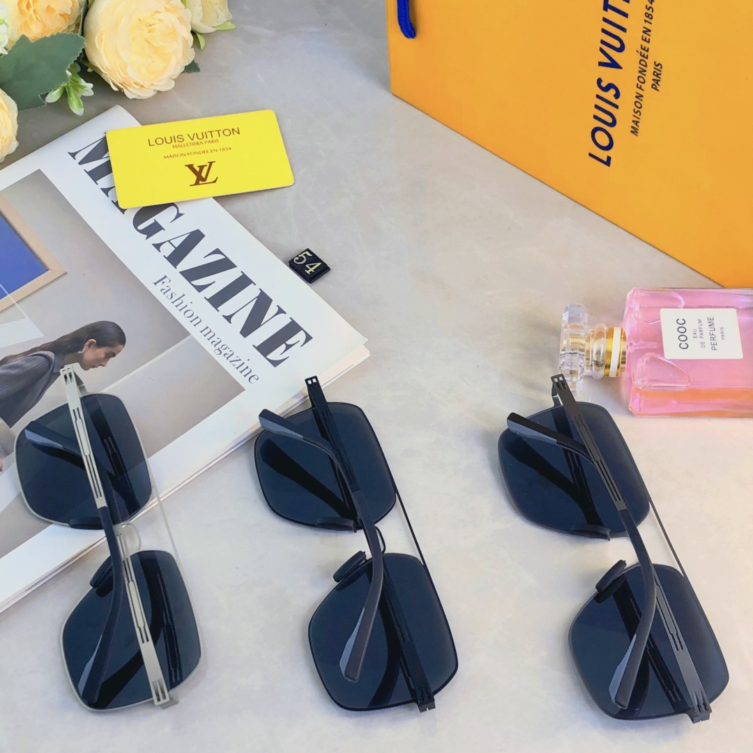 🔥🔥Louis vuitto*双梁无螺丝男士偏光太阳镜超轻高级感太阳眼镜遮阳大框墨镜