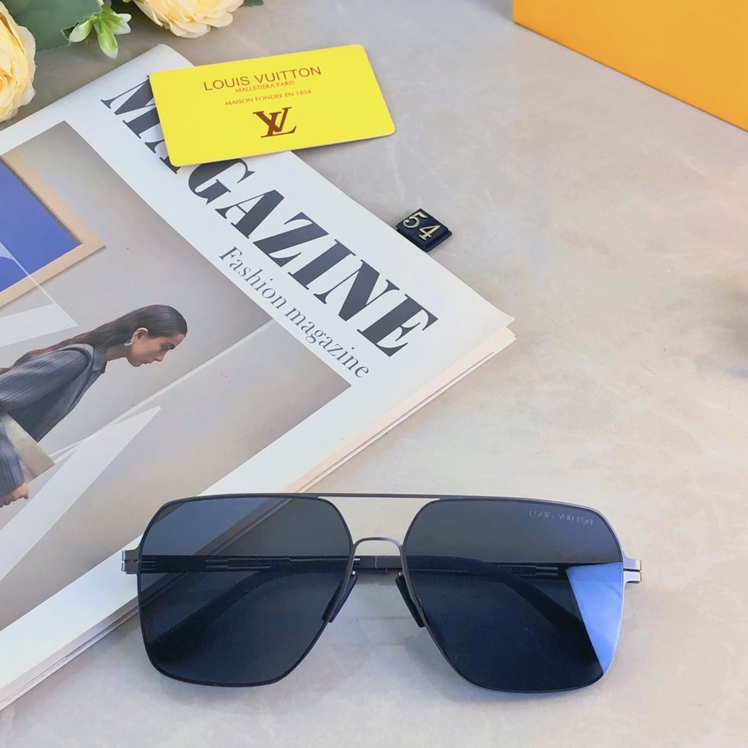 🔥🔥Louis vuitto*双梁无螺丝男士偏光太阳镜超轻高级感太阳眼镜遮阳大框墨镜
