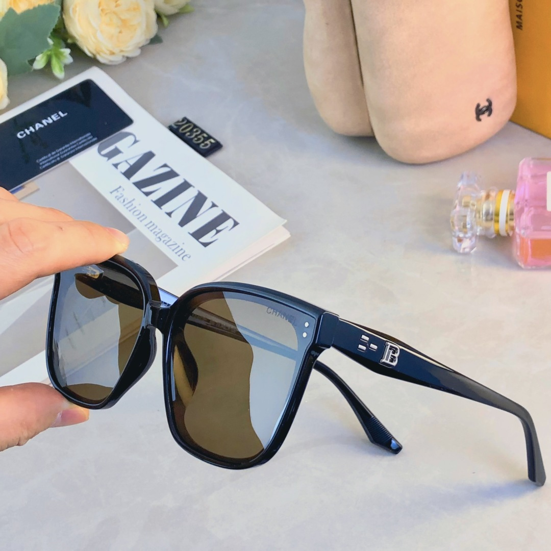 🔥🔥Chane*墨镜2025新款高级感ins复古时尚偏光猫眼太阳镜男防晒防紫外线