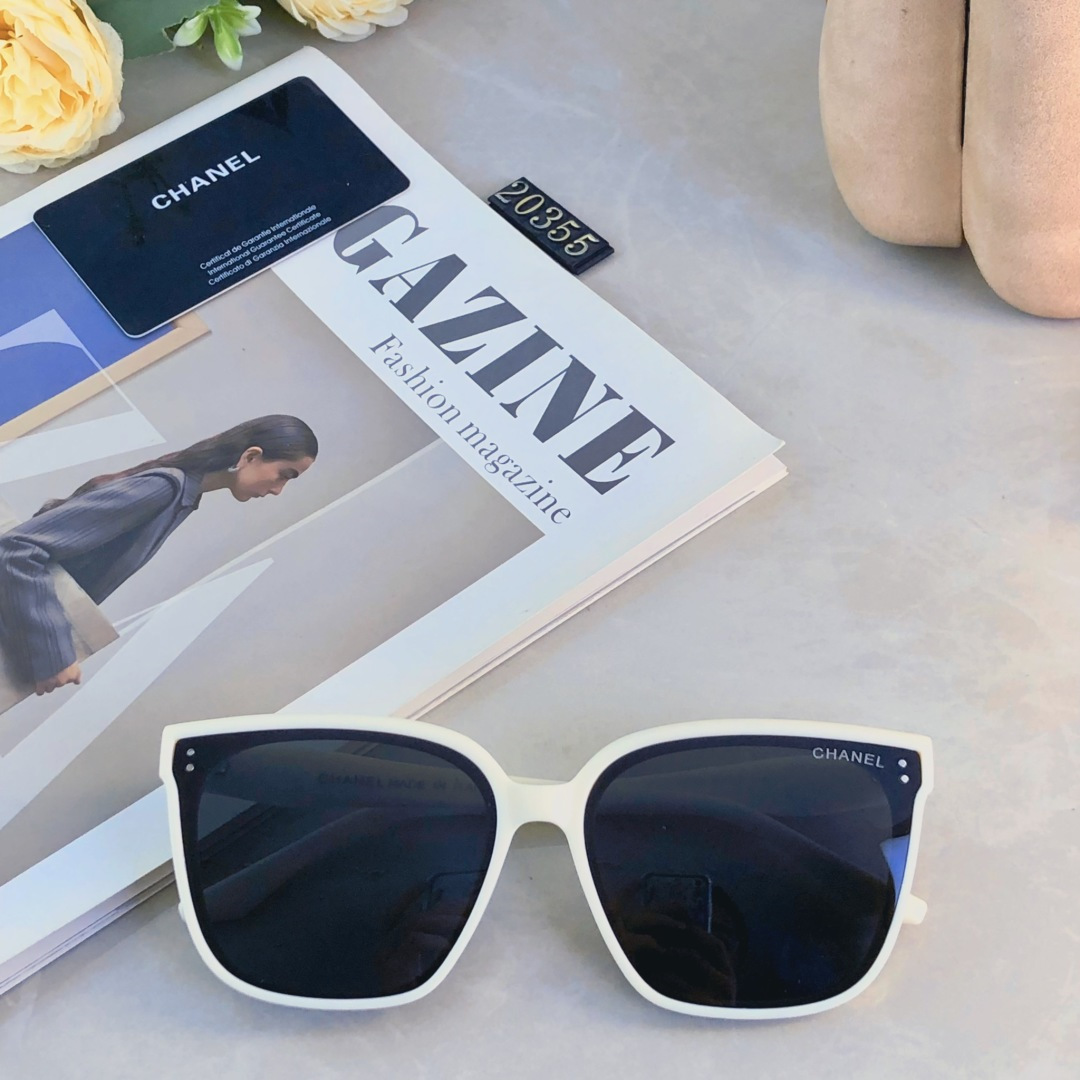 🔥🔥Chane*墨镜2025新款高级感ins复古时尚偏光猫眼太阳镜男防晒防紫外线