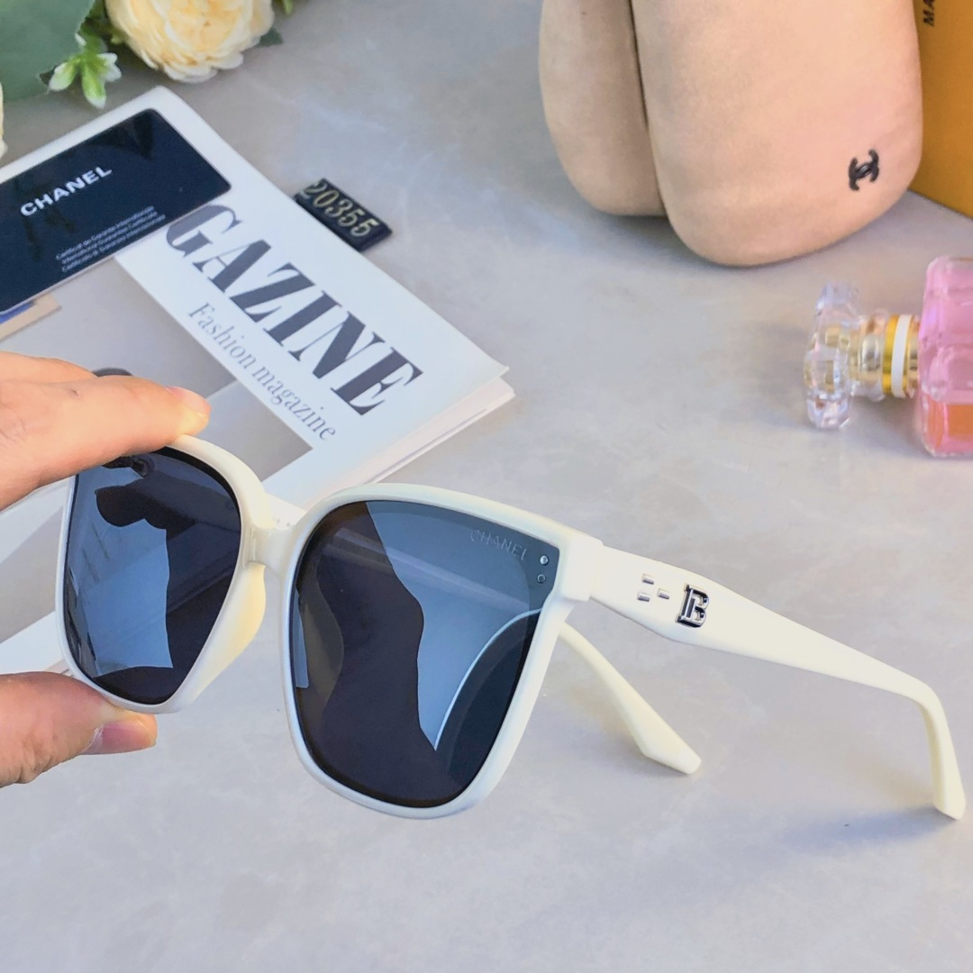 🔥🔥Chane*墨镜2025新款高级感ins复古时尚偏光猫眼太阳镜男防晒防紫外线