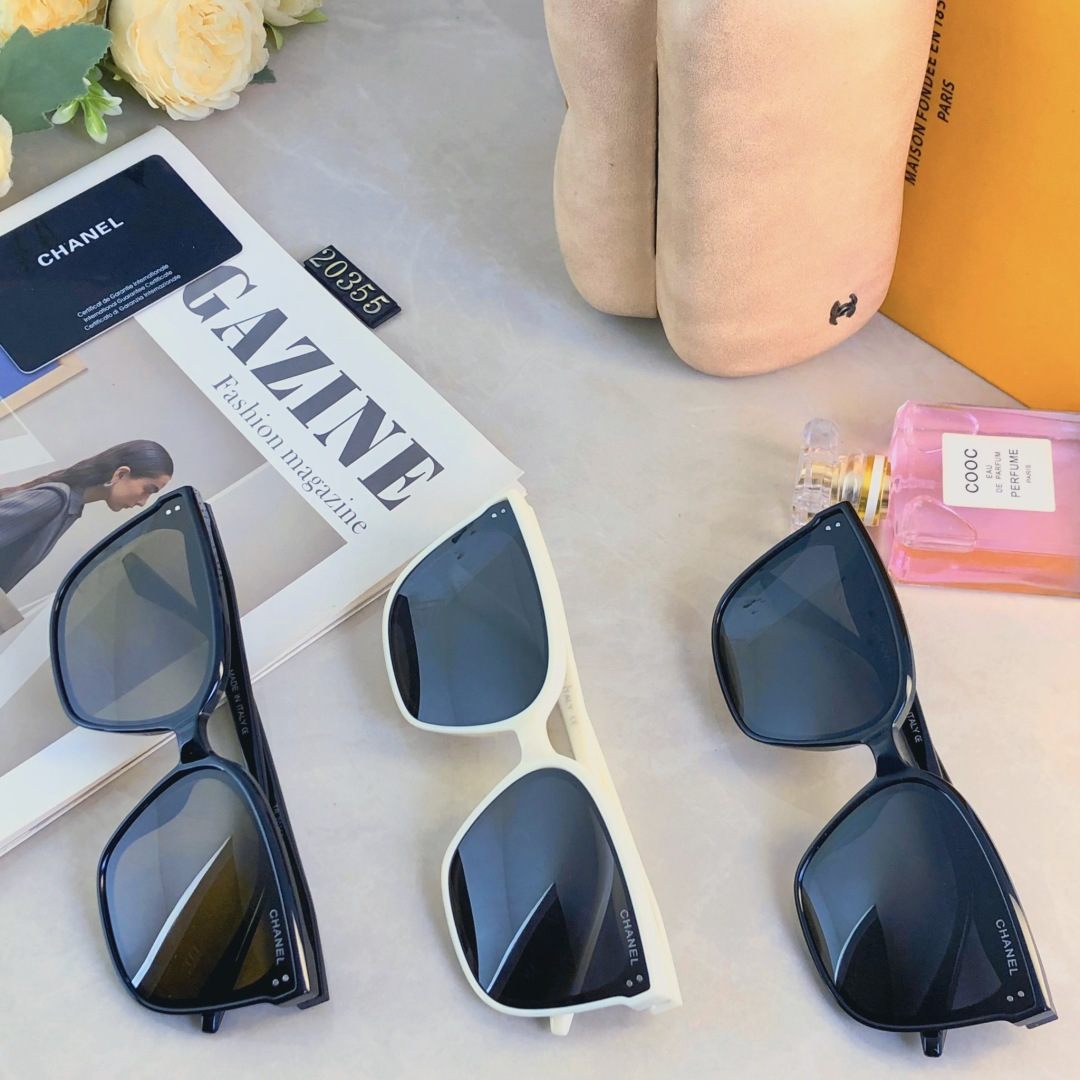 🔥🔥Chane*墨镜2025新款高级感ins复古时尚偏光猫眼太阳镜男防晒防紫外线