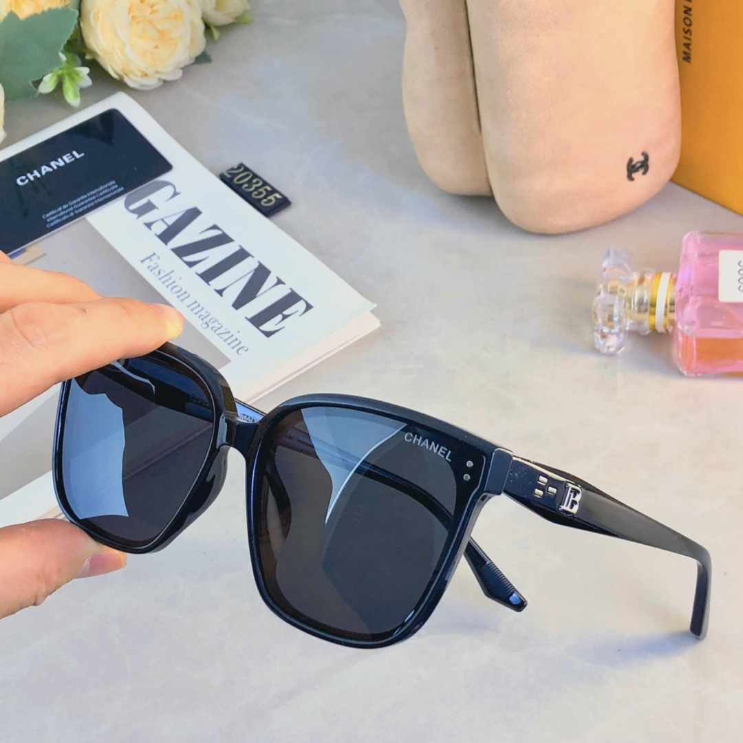 🔥🔥Chane*墨镜2025新款高级感ins复古时尚偏光猫眼太阳镜男防晒防紫外线