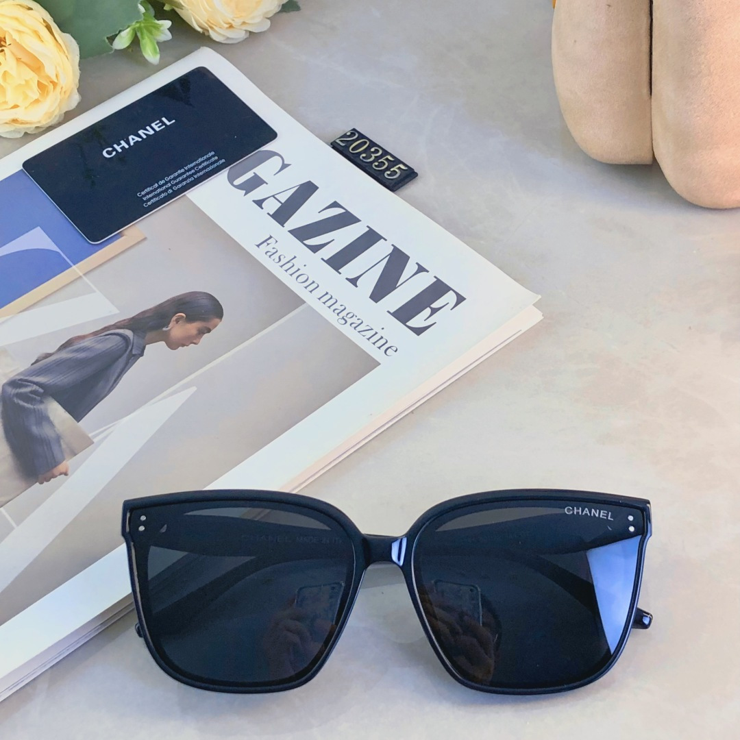 🔥🔥Chane*墨镜2025新款高级感ins复古时尚偏光猫眼太阳镜男防晒防紫外线