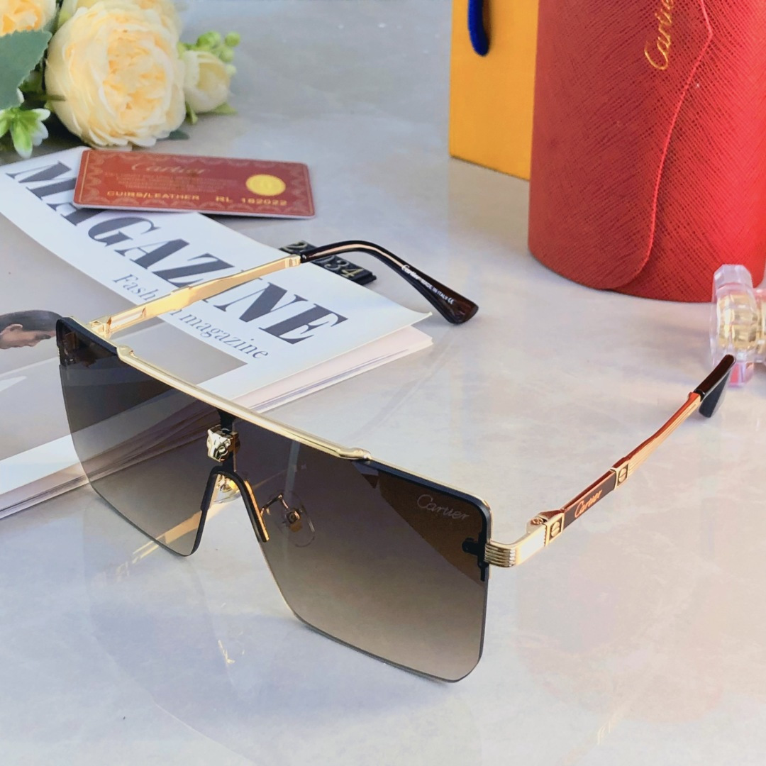🔥🔥Cartie*新款欧美一体片方框太阳镜 时尚无框墨镜 百搭遮阳