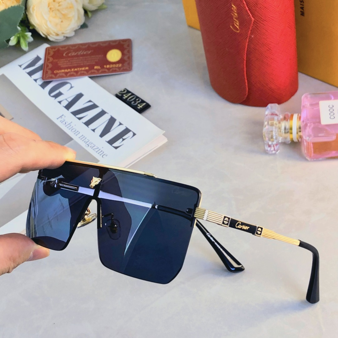 🔥🔥Cartie*新款欧美一体片方框太阳镜 时尚无框墨镜 百搭遮阳