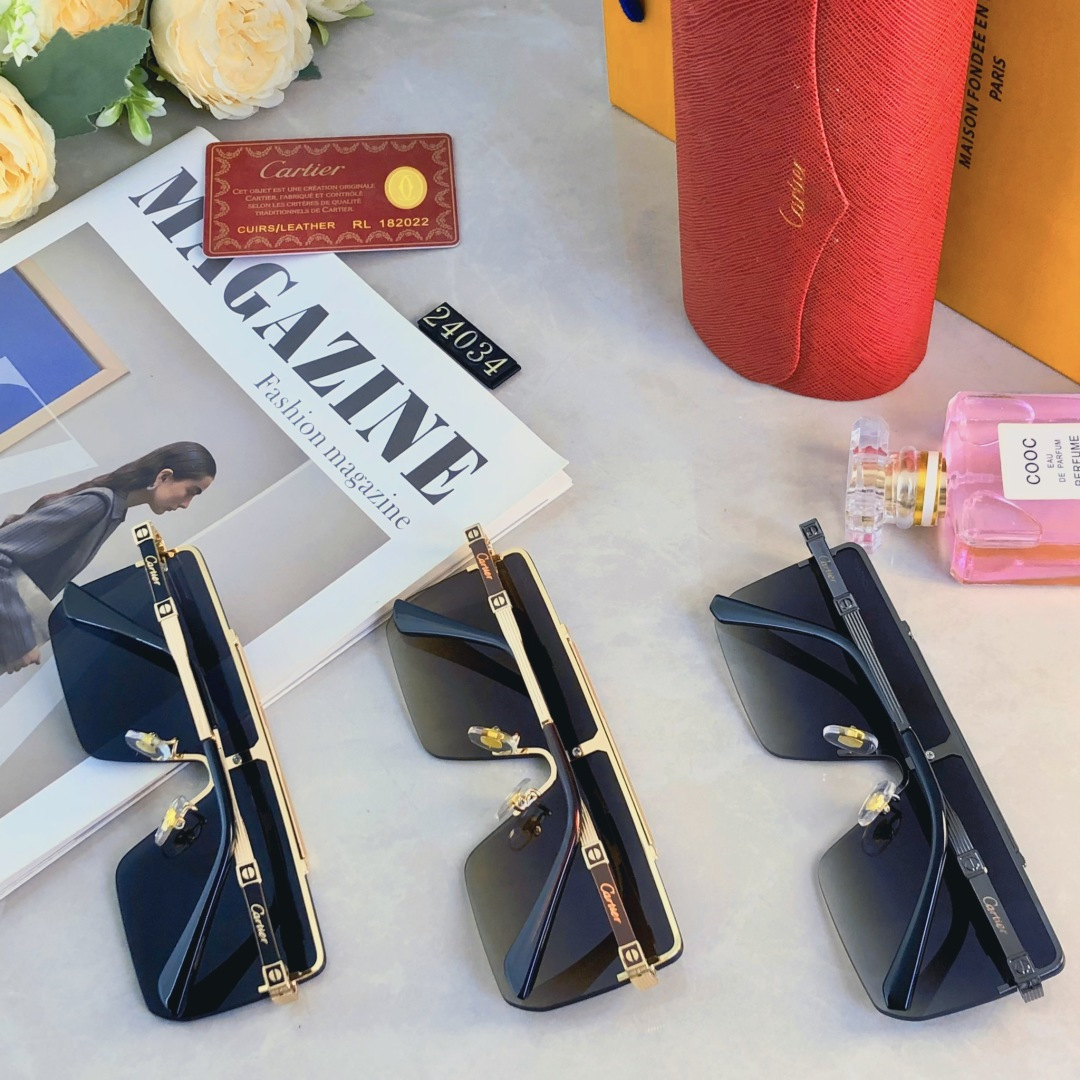 🔥🔥Cartie*新款欧美一体片方框太阳镜 时尚无框墨镜 百搭遮阳