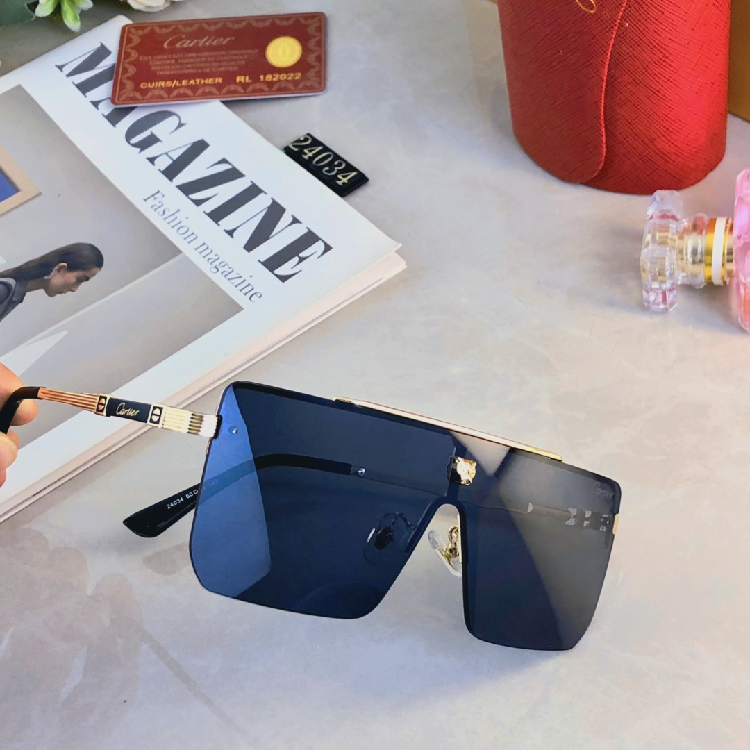 🔥🔥Cartie*新款欧美一体片方框太阳镜 时尚无框墨镜 百搭遮阳