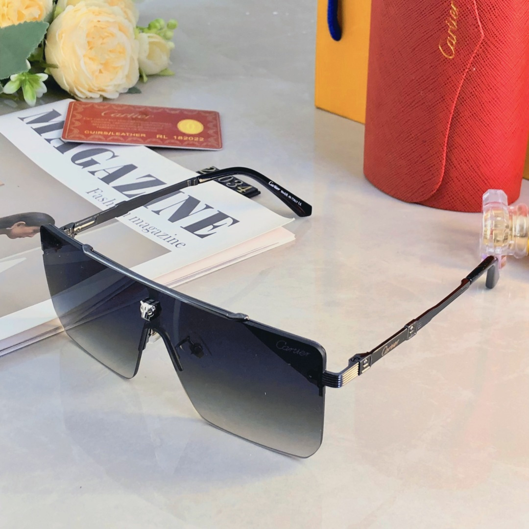 🔥🔥Cartie*新款欧美一体片方框太阳镜 时尚无框墨镜 百搭遮阳