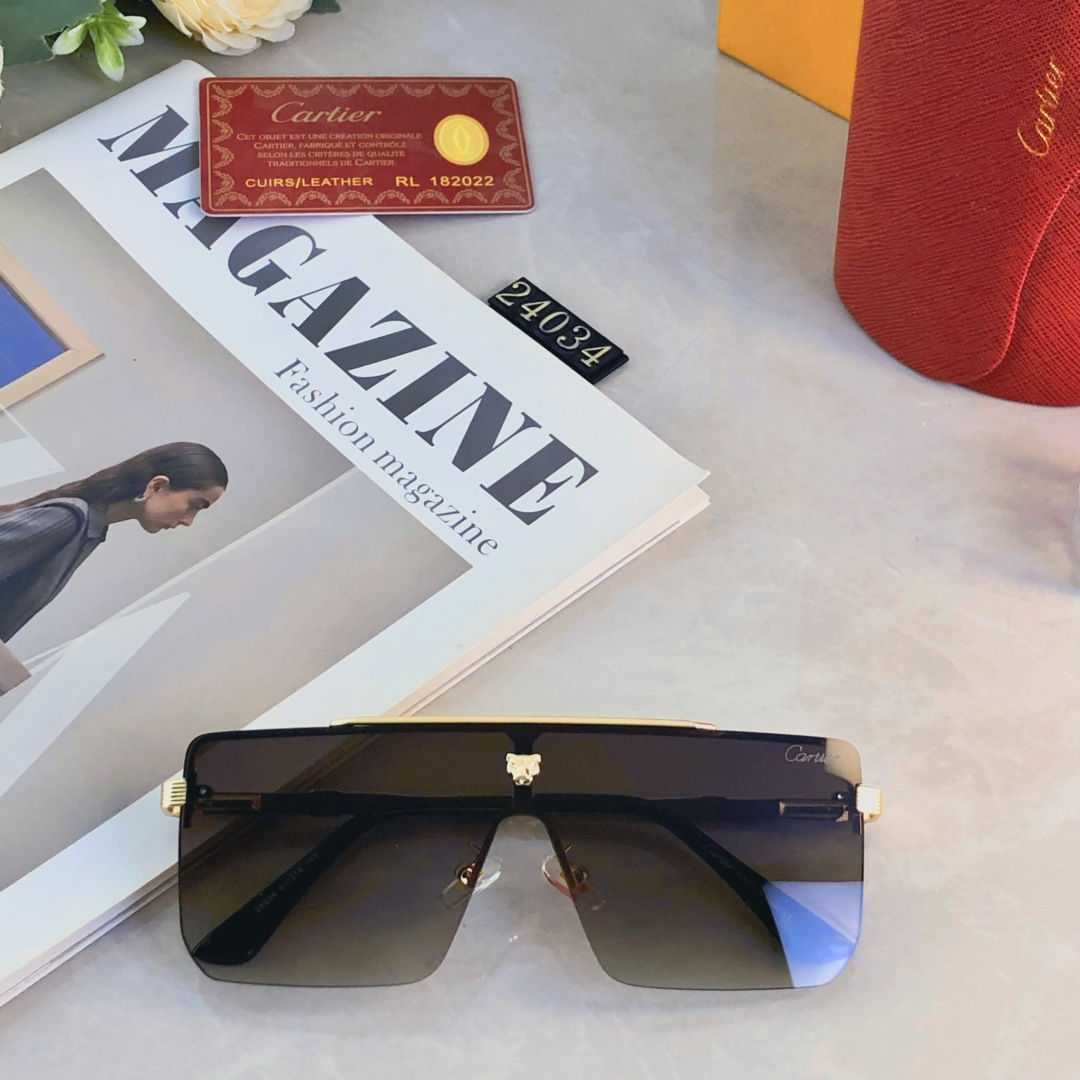 🔥🔥Cartie*新款欧美一体片方框太阳镜 时尚无框墨镜 百搭遮阳