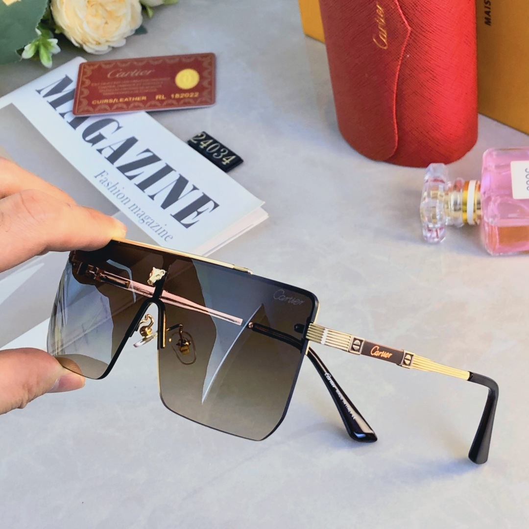 🔥🔥Cartie*新款欧美一体片方框太阳镜 时尚无框墨镜 百搭遮阳