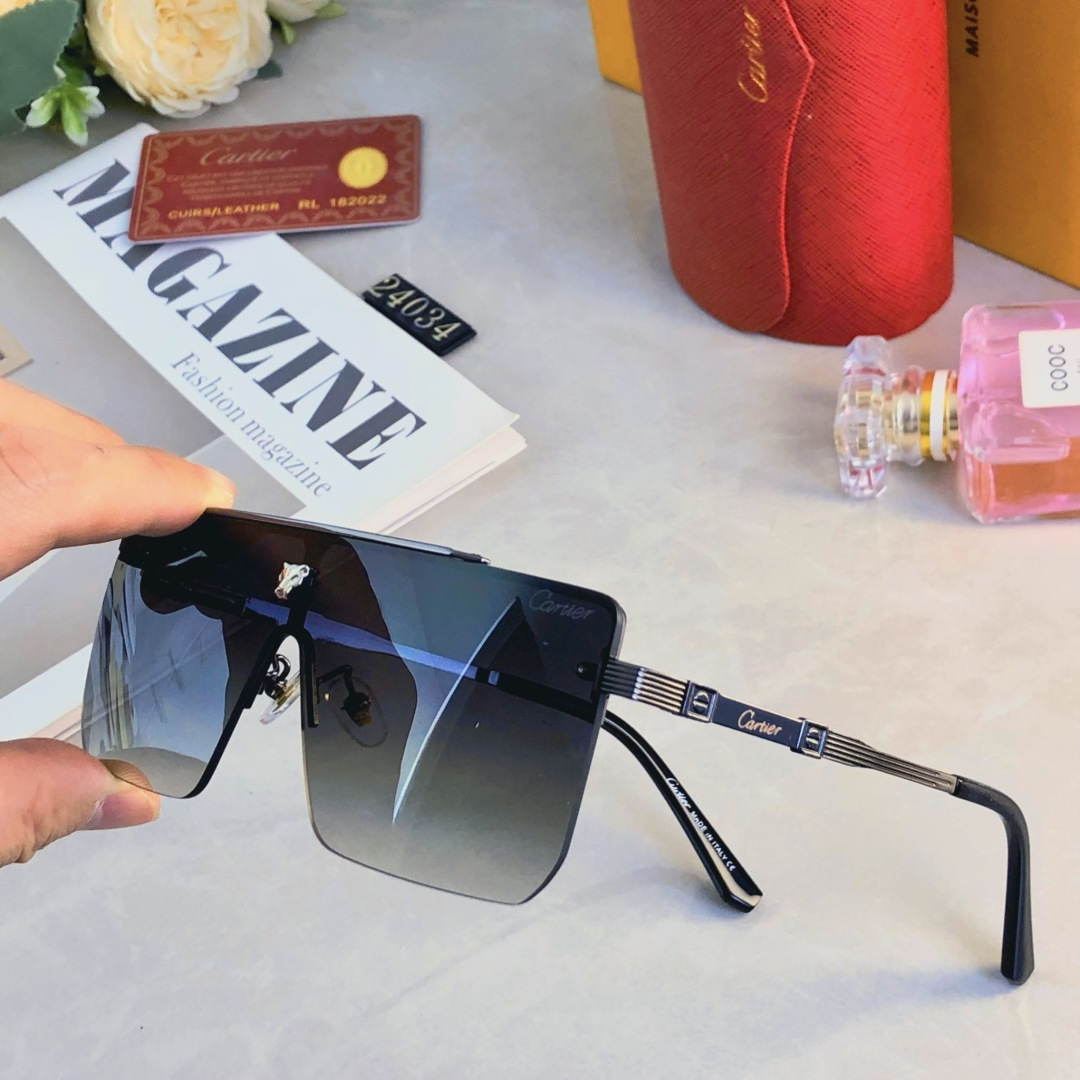 🔥🔥Cartie*新款欧美一体片方框太阳镜 时尚无框墨镜 百搭遮阳