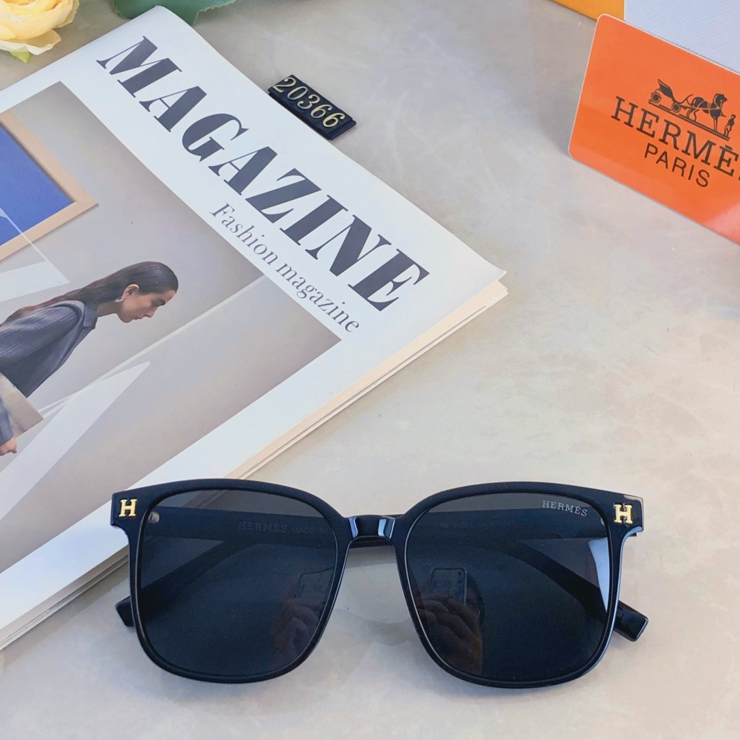 🔥🔥Herme*简约时尚方形太阳镜小红书网红同款豹纹太阳眼镜遮阳防晒墨镜个性