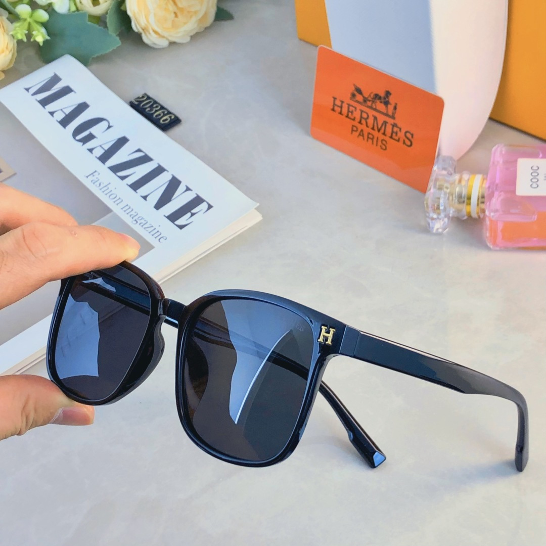 🔥🔥Herme*简约时尚方形太阳镜小红书网红同款豹纹太阳眼镜遮阳防晒墨镜个性